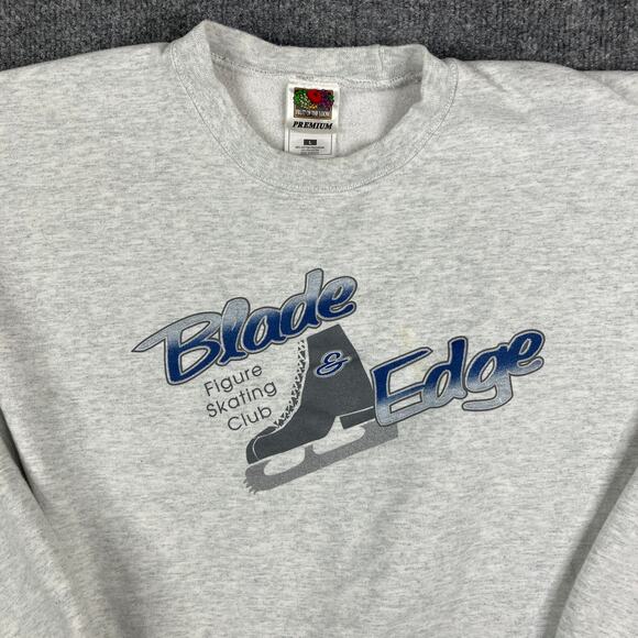 Fruit of the Loom Sweatshirt Mens Size L Gray Blade & Edge Skating Crewneck - Picture 1 of 7